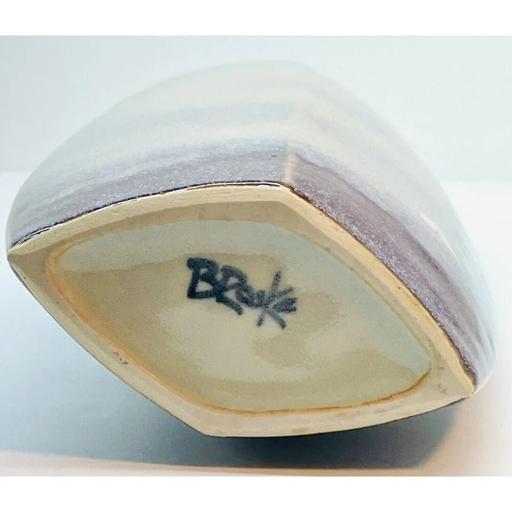 Vintage Studio Art Ceramic Vase Soft Pastel Tones Pacific Pottery James Brooke - Picture 10 of 12